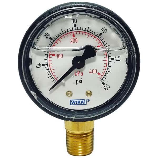 Pressure Gauge ,2" Dial Size,Bottom, Mfr#: 113.13.20.60.L, WIKA