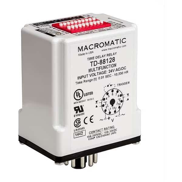 Time Delay Relay, 120VAC/DC, 10A, SPDT