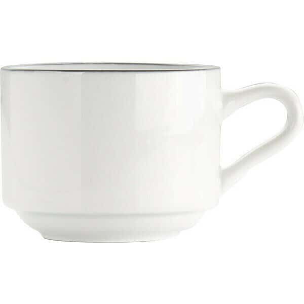 Cup, 8 fl oz, European White w/Black, PK36