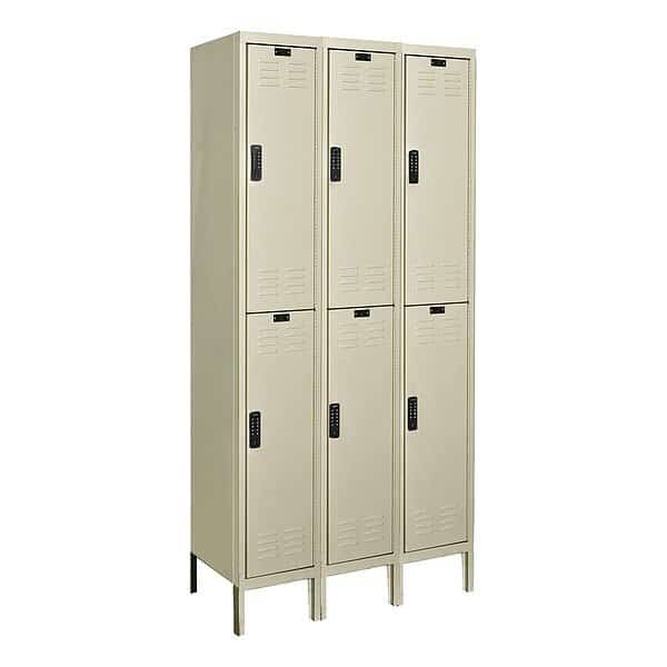 Wardrobe Locker, 36 in W, 18 in D, 78 in H, (2) Tier, (3) Wide, Tan
