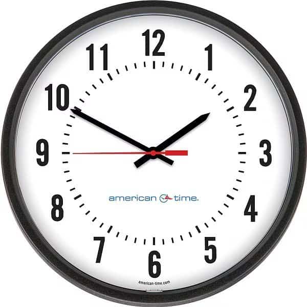 Clock, Plastic Case, Analog, 13-1/4" H, 24V