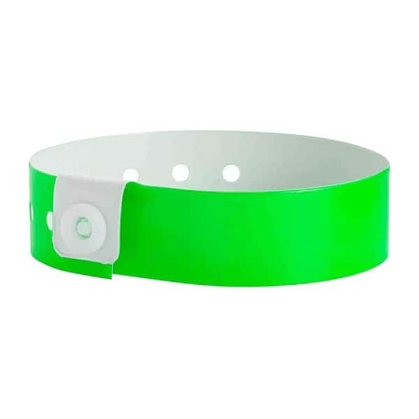 ID Wristband, Vinyl, L-Shaped, Green, PK500