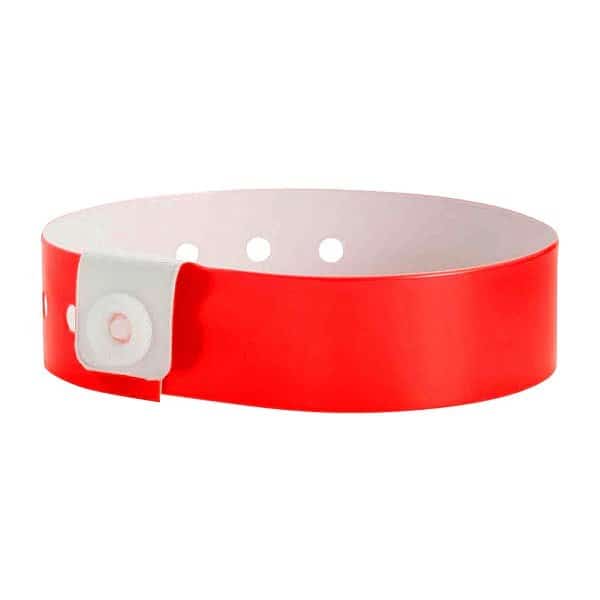 ID Wristband, Vinyl, L-Shaped, Red, PK500
