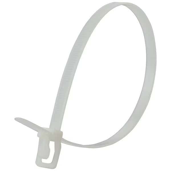 Cable Tie, 24 in L, 7.16 in Max Bundle Dia., Natural, Nylon 6/6, 120 lb Strength, 100 PK