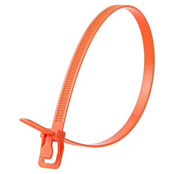 Cable Tie, 14 in L, 4.33 in Max Bundle Dia., Orange, Nylon 6/6, 120 lb Strength, 20 PK