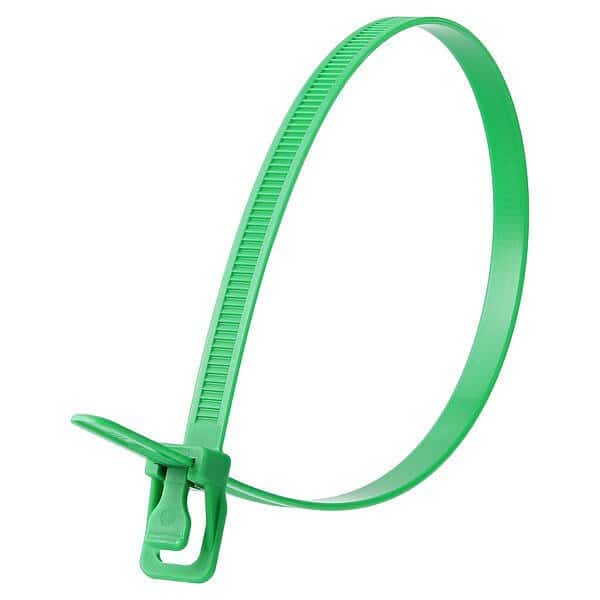 Cable Tie, 14 in L, 4.33 in Max Bundle Dia., Green, Nylon 6/6, 120 lb Strength, 20 PK