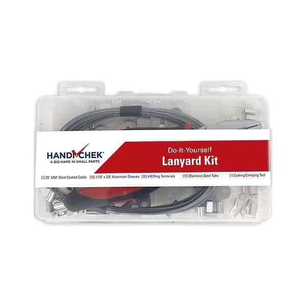 Do it Yourself Tool Lanyard Kit, 25 ft, 3/64 in Pin Dia., Galvanized, Nylon Coated