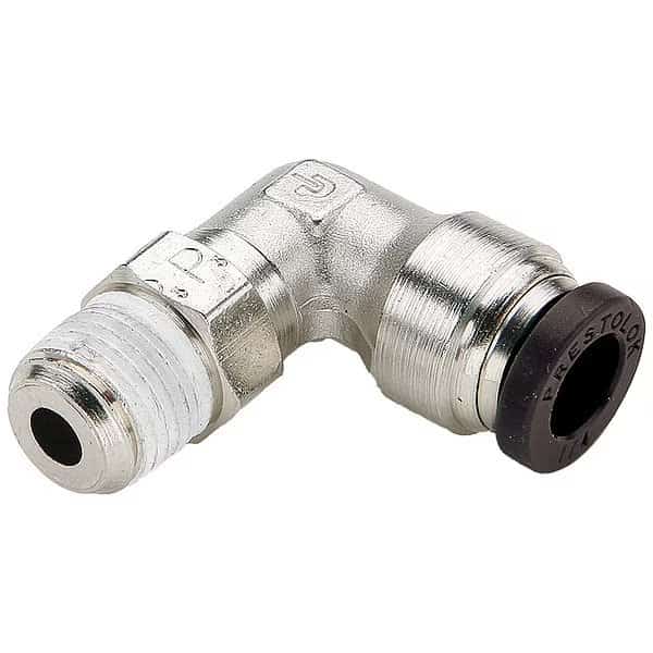 Push-to-Connect Swivel Elbow, Brass, Silver