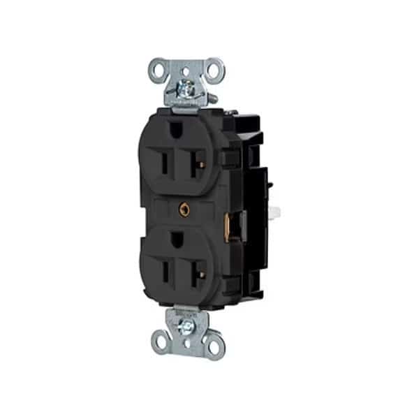 Straight Blade Receptacle, 5-20R, 20 A, 125V AC, 2 Pole, 3 Wire, Surface Mount, Single