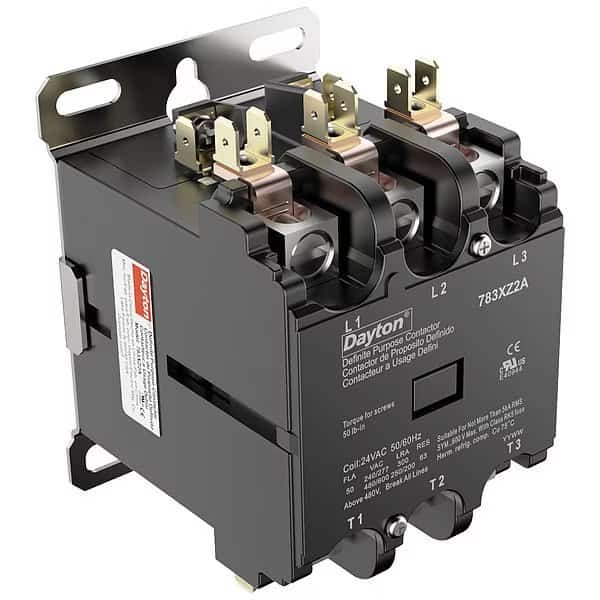 DefPurposeMagContactor, 24VAC, 3P, 50A, DAYTON, Mfr# 783XZ2