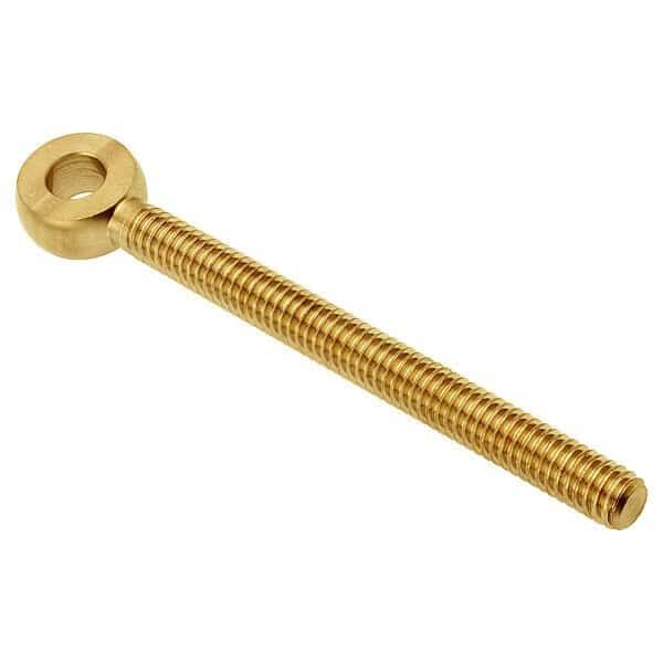 Fixed Rod End, Brass, Plain, 5/16"-18 Thrd Sz, 3 1/16 in Thrd Lg