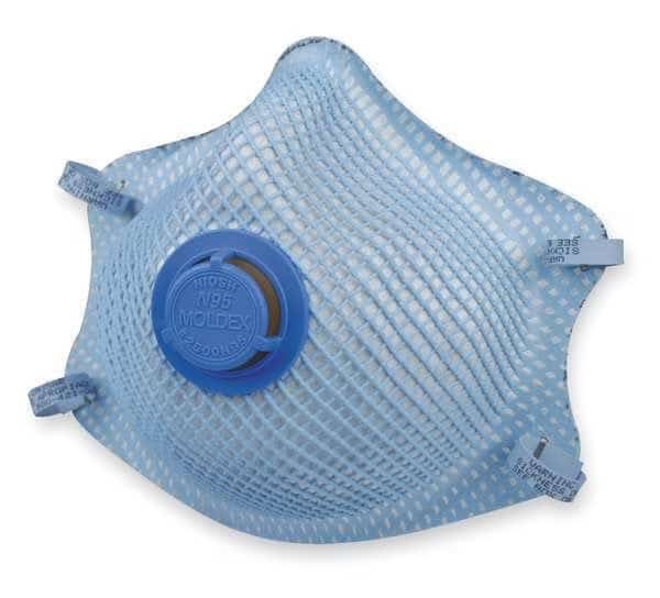Disposable Respirator, N95, Nuisance Acid Gas, Molded, Dual, Non-Adjustable, Molded Nose Bridge, M