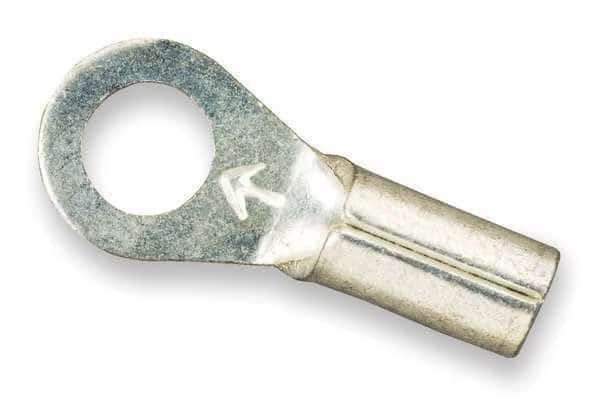 16-14 AWG Non-Insulated Ring Terminal #8 Stud PK100, Seam: Butted, 3M, Mfr#: MU14-8RLX