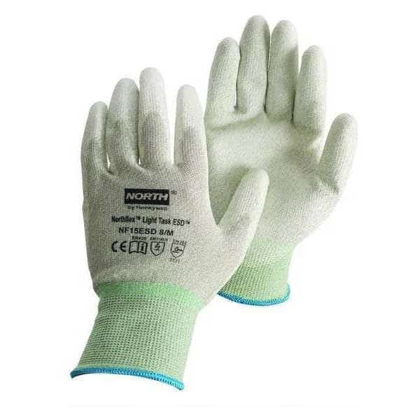 Antistatic Gloves, Nylon/Thunderon(R) Shell, 20-1/2" L, Gray/White, S, 1 PR
