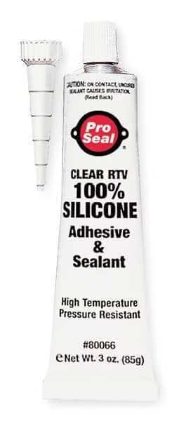 Waterproof Gasket Sealant, 3 oz, Clear, Temp Range -75 to 500 Degrees F