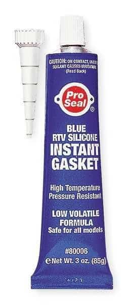 Sensor-Safe RTV Silicone Sealant, 3 oz, Blue, Temp Range -75 to 500 Degrees F, PRO SEAL, Mfr# 80006
