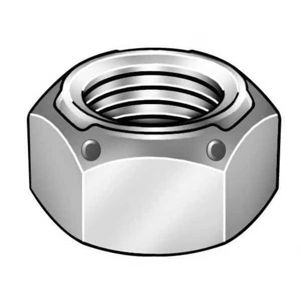 Top Lock Distorted Thread Lock Nut, 7/16"-14, Steel, Grade C, Yellow Zinc, 15/64 in Ht, 50 PK