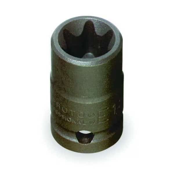 1/2 in Drive Impact Socket Standard Socket, black oxide, Steel, E18