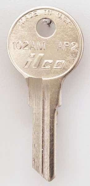 Key Blank,Brass,Type AP2,6 Pin,PK10, Mfr#: 102AM-AP2, KABA ILCO