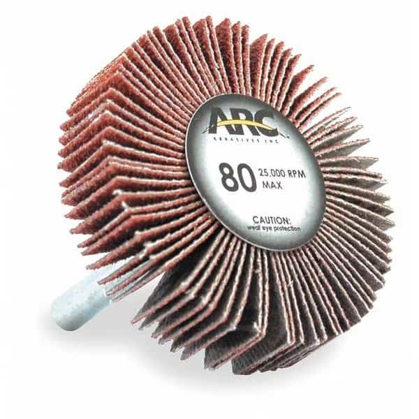 Flap Wheel,AO,3/4x3/4x1/4 In Shank,80G, Mfr#: 11139Z5, ARC ABRASIVES