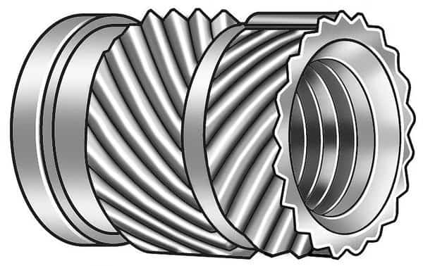 Ultrasonic Insert, 1/4"-28, 1/2 in L, 0.341 in Insert Dia., 0.312 in Tapered End Dia., Brass