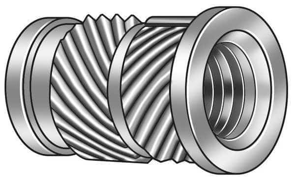 Ultrasonic Insert, #6-32, 9/32 in L, 0.25 in Insert Dia., 0.185 in Tapered End Dia., Brass, 1000 PK