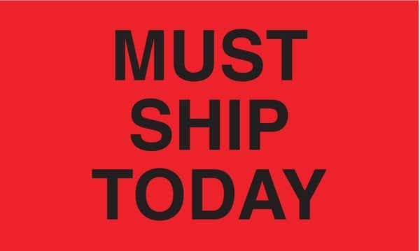 Shipping Labels, Black/Red, 3 In. H, PK50