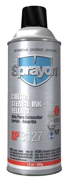 Stencil Ink, 16 Oz, Yellow, Waterproof, Sprayon, Mfr#: SC3127000