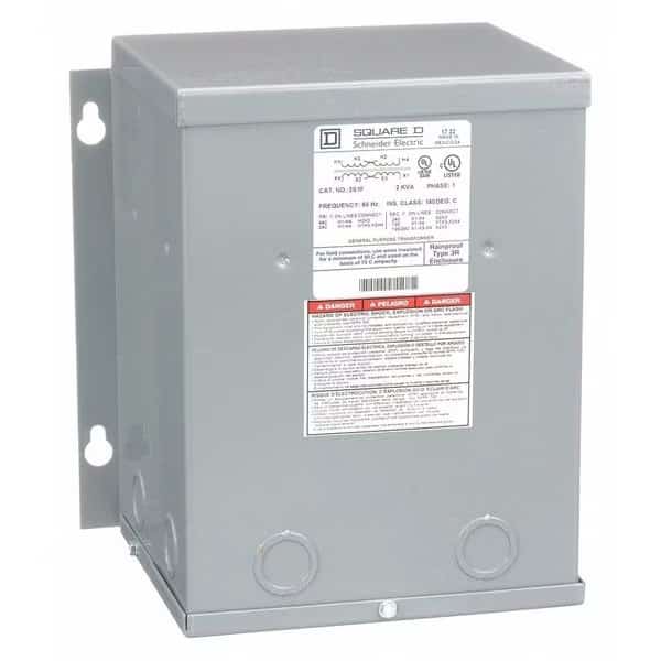 Transformer, 2kVA, 120/240V, Wall, SQUARE D, Mfr# 2S1F