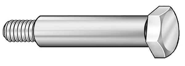 Shoulder Screw, 3/8"-16 Thr Sz, 3/4 in Thr Lg, 2 in Shoulder Lg, 18-8 Stainless Steel