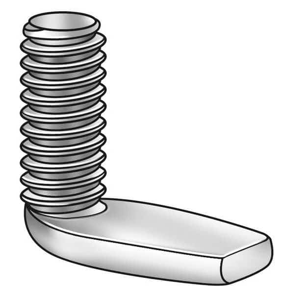Weld Stud, #8-32, 0.803 in, Bottom Projection, Steel, Black Oxide Finish, 25 PK