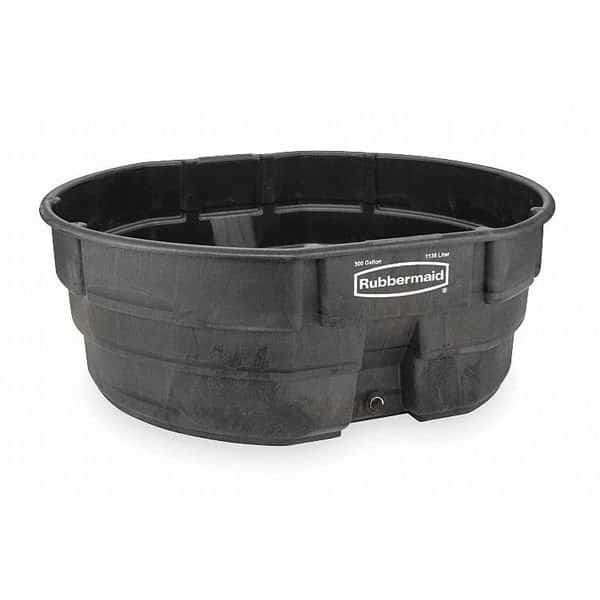 Stock Tank, L 63 1/4, W 69, Cap 300 gal., Black