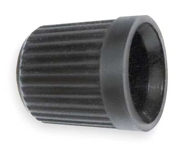 Dome Shaped V Cap, Bk, Plstc, PK100