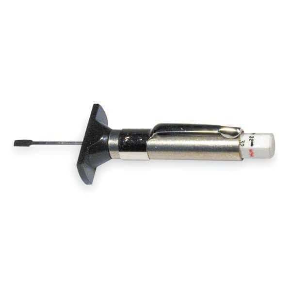 Tire Tread Depth Gauge, 1/32 in Tread Dp Calibration Increments, Steel, Pocket Clip