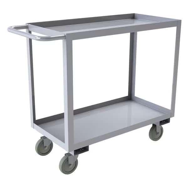 Corrosion-Resistant Utility Cart with Lipped Metal Shelves, Stainless Steel, 1,200 lb Load Capacity