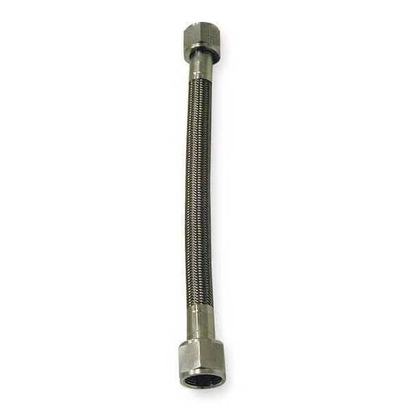 PTFE Hose, 13/32 IDx12 In L, SS, 2000 PSI