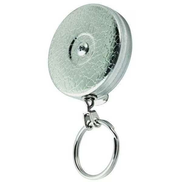 Key Reel, Chrome, Stainless Steel Chain, Chrome Texture