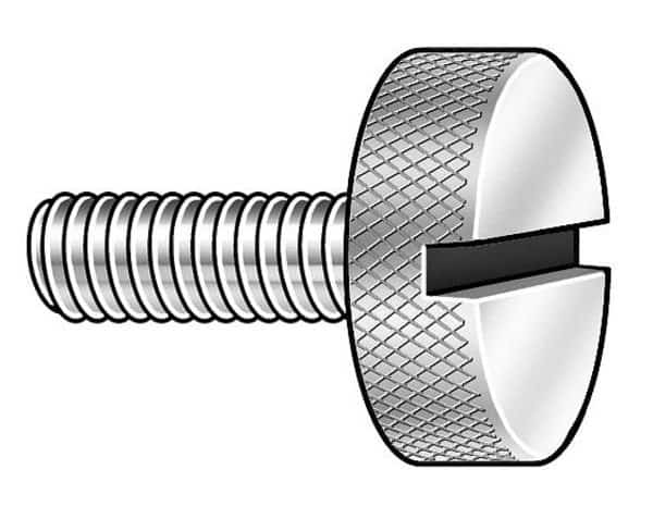 Thumb Screw, No. 10-32 Thread Size, Plain 18-8 Stainless Steel, 3/16 in Head Ht, 1 1/4 in Lg, 5 PK