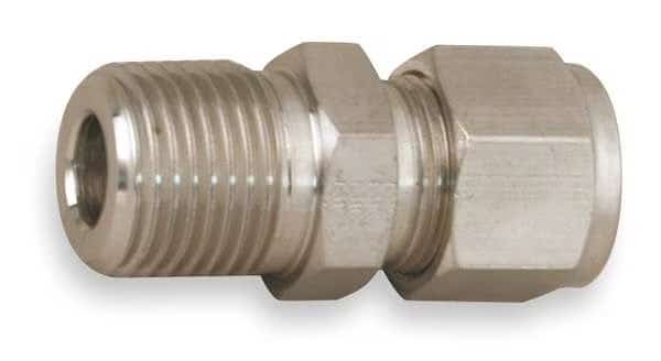 Straight Connector,SS,A-LOKxM,1/8In, Mfr#: 2MSC2N-316, PARKER