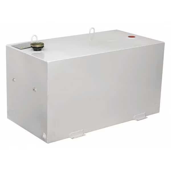 100 Gallon White Rectangular Steel Liquid Transfer Tank for Trucks