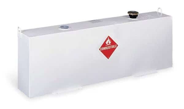 36 Gallon White Vertical Fuel-N-Tool Ready Steel Liquid Transfer Tank for Trucks