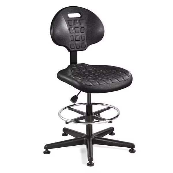 Polyurethane Task Chair, 21" to 31", No Arms, Black