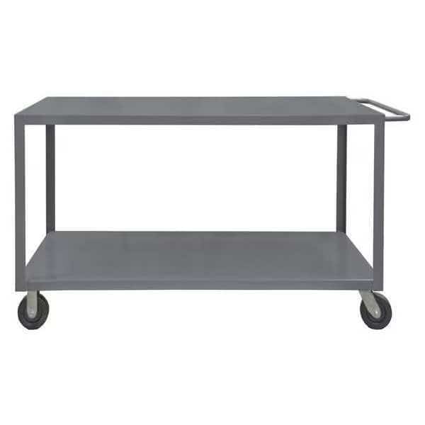 Utility Cart with Flush Metal Shelves, Steel, 4,000 lb Load Capacity, 2 Shelves, 52 in L, 36 in H