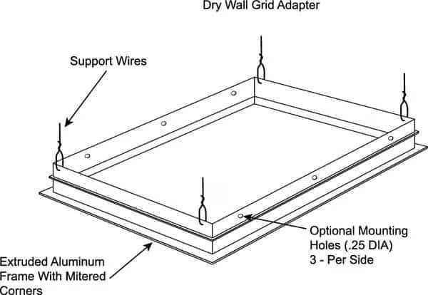 Drywall Grid Adapter Kit, F/2x4ft Troffer