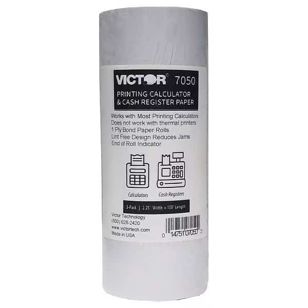 Paper Roll, 2-1/2 in.W, White, PK3