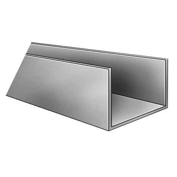PVC Type 1 U Channel Stock, 60 in L, Dark Gray