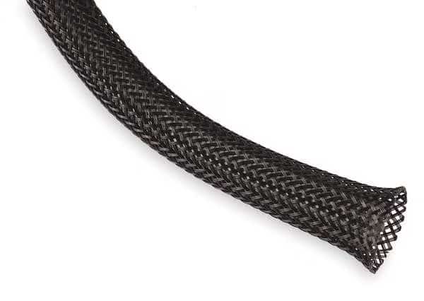 Braided Sleeving, 0.500 In., 500 ft., Black, Wall Thickness: 0.025 in, TECHFLEX, Mfr# PTN0.50BK500