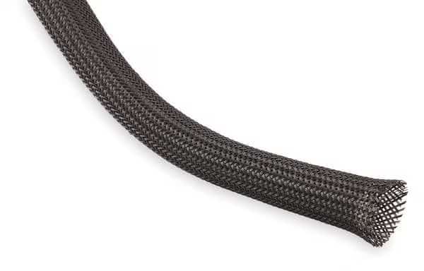 Braided Sleeving, 0.375 In., 500 ft., Black, TECHFLEX, Mfr# CCP0.38BK500