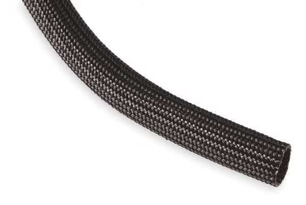 Sleeving, 0.250 In., 10 ft., Black, TECHFLEX, Mfr# FGN0.25BK10