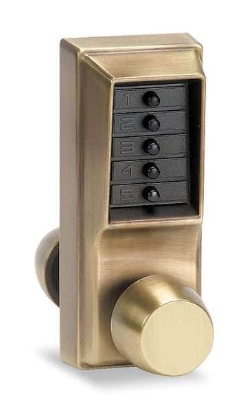 Push Button Lock,Entry,Antique Brass, Mfr#: 1011-05-41, KABA